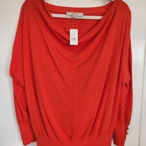 LOFT Vibrant Red Cowl Neck Sweater